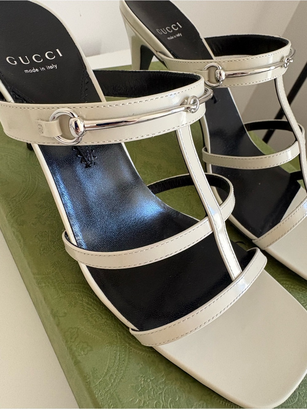 GUCCI Patent Leather Horsebit Strap High Heel Sandals NEW Size 40 / US 10 - Picture 5 of 8